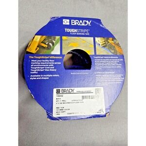 Brady 132432 ToughStripe Floor Marking Tape Red Yellow Non-Abrasive 4" X 100'
